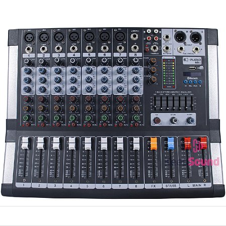 Mesa de Som 8 Canais MI 80 - K-AUDIO