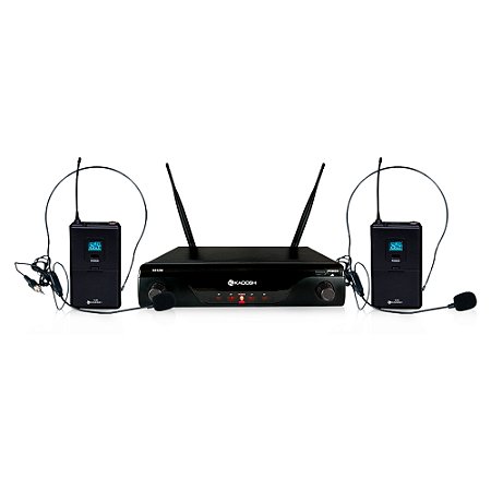 Microfone Profissional Headset Duplo Sem Fio K412h - Kadosh