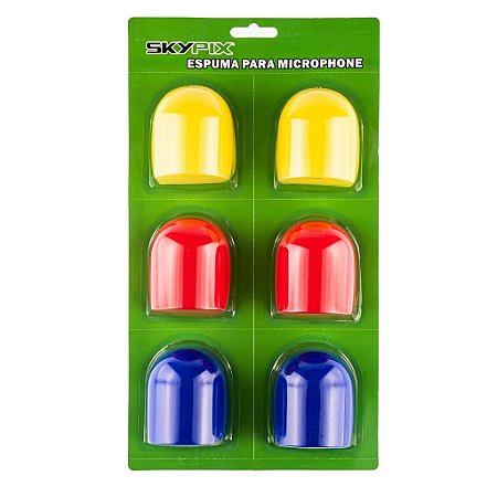 Kit 6 Espumas Para Microfone (coloridas) Sk-sp02 - Skypix