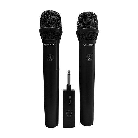 Microfone Duplo Sem Fio Profissional Ar200 Preto - Leson