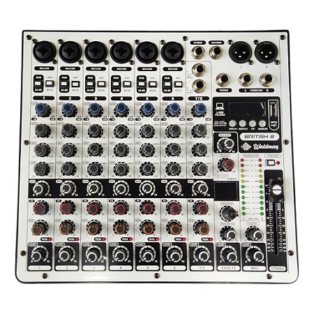 Mesa De Som 8 Canais Com Interface British 8 - Waldman