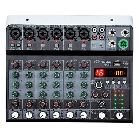 Mesa De Som 8 Canais Mc 80 - K-audio