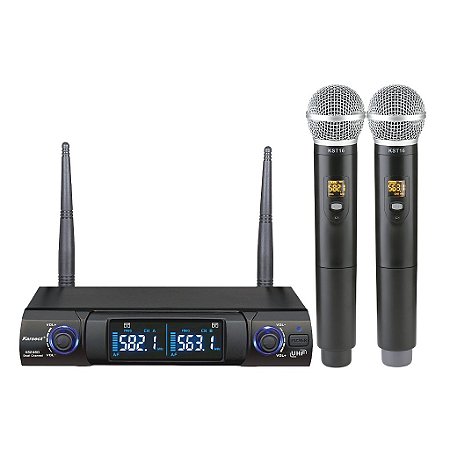 Microfone Duplo De Mão Sem Fio Profissional Ks248dm - Karsect