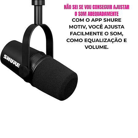 Microfone Podcast Shure Cardi MV7+-K BLACK