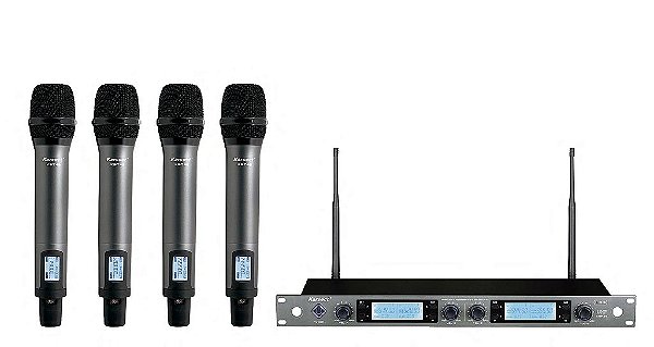 MICROFONE S/FIO KARSECT KRP4R QUADRUPLO MAO RACK