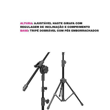 PED VISAO GIRAFA MIC PRETO MPE4 BK