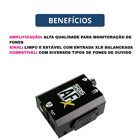 Amplificador Fone de Ouvido AFX XLR Preto Santo Angelo