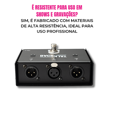 Pedal TalkBack com Led sem Trava TBLS Preto Santo Angelo