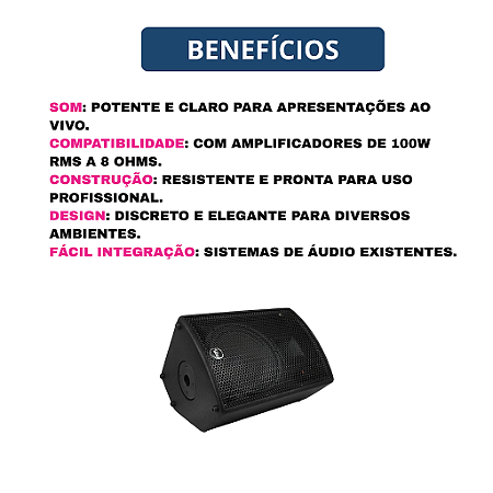 Caixa Passiva Brava 1000 Preta 100W RMS 8 OHMS  FAL.10" COR. MID HIGH Leacs