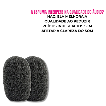Espuma para Microfone ESP5 Lapela LT4 2 unid Vokal