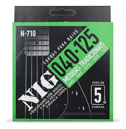 Encordoamento Contrabaixo N710 040 /.125 - 5 Cordas - Escala Longa 34 864MM Nig