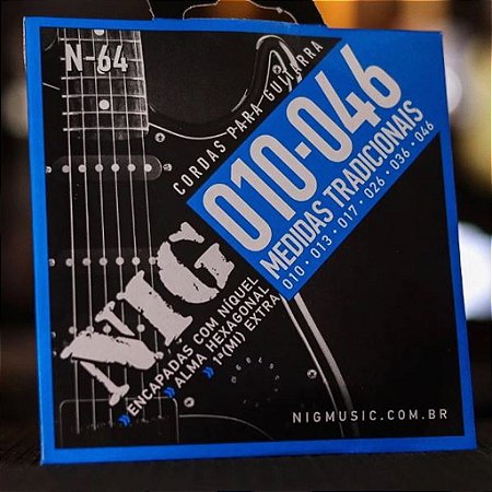 Encordoamento Guitarra N64 010/046 Tradicional + Brindes