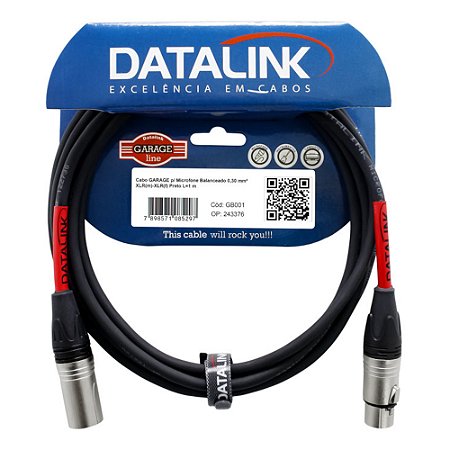 Cabo Para Microfone Xlr/xlr 1m 0,30mm² Gb001 Garage Datalink