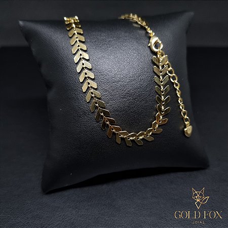 CHOKER ESCAMAS (40 CM COM EXTENSOR) - BANHADO A OURO 18K