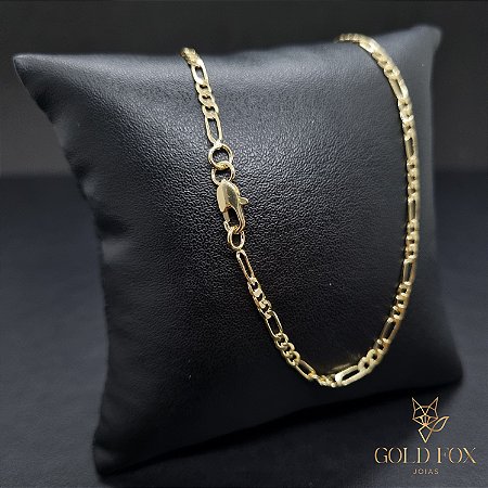 CORRENTE 3X1 DE 3 MM FECHO ITALIANO (60 CM) - BANHADO A OURO 18K