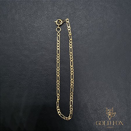 PULSEIRA 3X1 DE 2 MM FECHO ARGOLINHA (19 CM) - BANHADO A OURO 18K