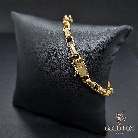 PULSEIRA VENEZIANA 5 MM FECHO GAVETA (19 CM) - BANHADO A OURO 18K