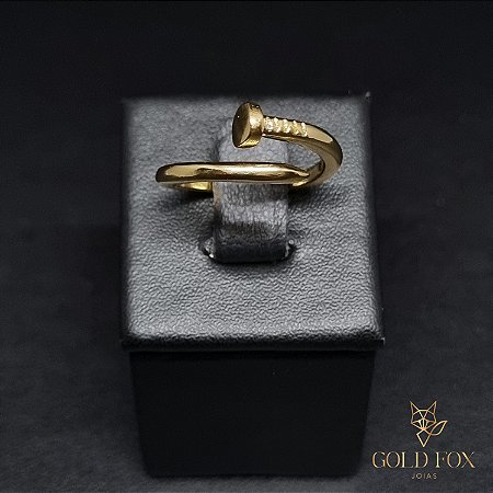 ANEL PREGO (AJUSTÁVEL) - BANHADO A OURO 18K