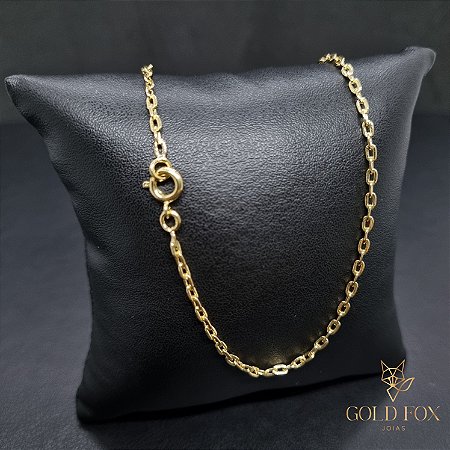 CORRENTE CADEADO 2 MM 40 CM (FECHO ARGOLINHA) - BANHADO A OURO 18K