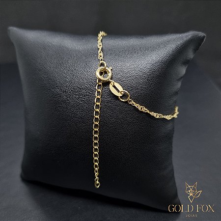 PULSEIRA GRUMET DUPLA 15 CM + EXTENSOR 1,8 MM (FECHO ARGOLINHA) - BANHADO A OURO 18K