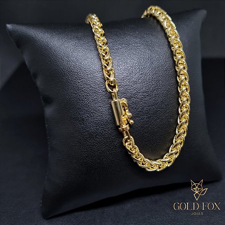 CORRENTE PERUANA 4 MM 60 CM (CANHÃO) - BANHADO A OURO 18K