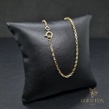 CORRENTE TIJOLINHO 1,5 MM FECHO ARGOLINHA (60 CM) - BANHADO A OURO 18K