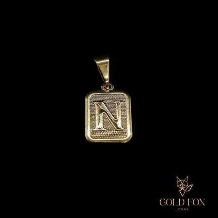 PINGENTE DE LETRA PEQUENO (N) - BANHADO A OURO 18K