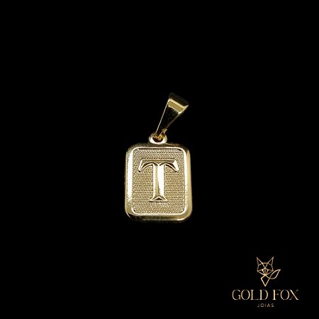 PINGENTE DE LETRA PEQUENO (T) - BANHADO A OURO 18K