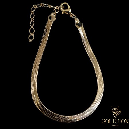 PULSEIRA FITA 4 MM - BANHADO A OURO 18K