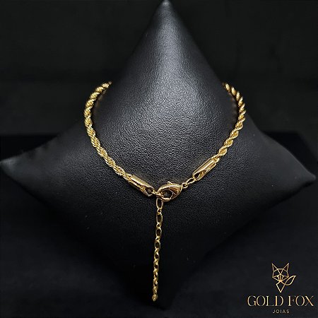 PULSEIRA CORDÃO BAIANO 2 MM (AJUSTÁVEL) - BANHADO A OURO 18K
