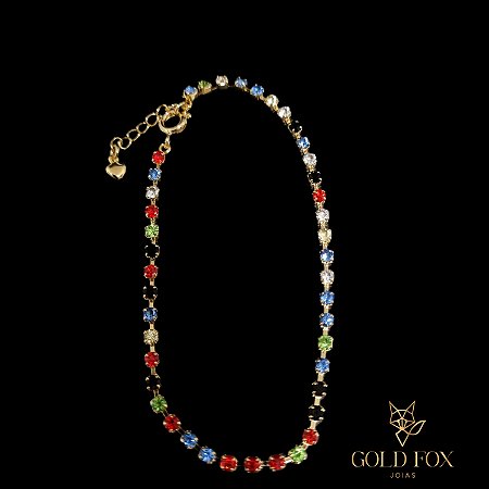 PULSEIRA RIVIERA COLORS - BANHADO A OURO 18K