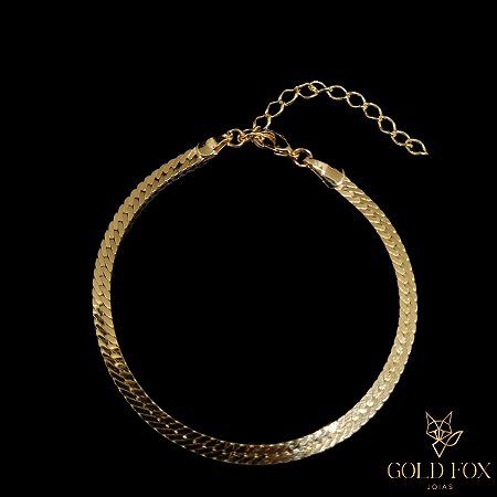 PULSEIRA FITA ESCAMAS P - BANHADO A OURO 18K
