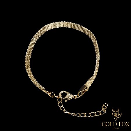 PULSEIRA REDE FINA - BANHADO A OURO 18K