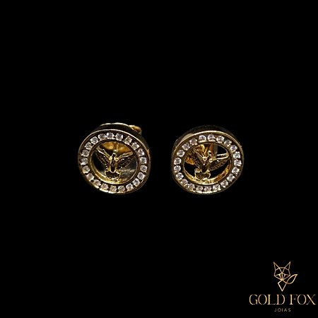 BRINCO ESPÍRITO SANTO ARO CRAVEJADO - BANHADO A OURO 18K