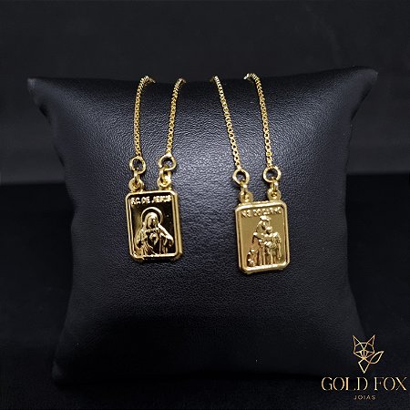 ESCAPULÁRIO NOSSA SENHORA 1,2 MM 60 CM (VENEZIANA) - BANHADO A OURO 18K