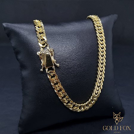 CORRENTE GRUMET DUPLA 5,8 MM FECHO GAVETA DUPLO (TAM. 60 CM) - BANHADO A OURO 18K