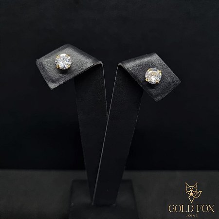 BRINCO PEDRA DE ZIRCÔNIA CIRCULAR - BANHADO A OURO 18K