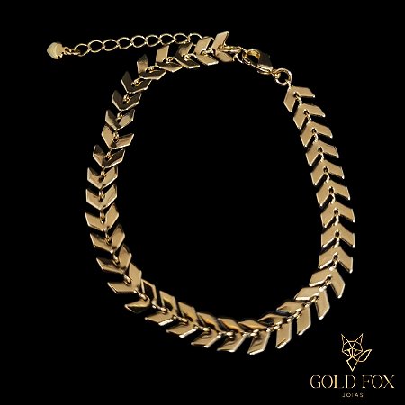 PULSEIRA FOLHA (AJUSTÁVEL) - BANHADO A OURO 18K
