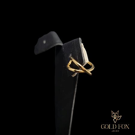 PIERCING FAKE FIO LISO CRUZADO - BANHADO A OURO 18K