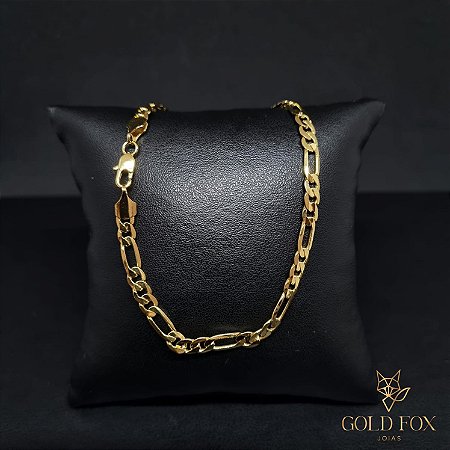 CORRENTE 3X1 4 MM FECHO ITALIANO (50 CM) - BANHADO A OURO 18K