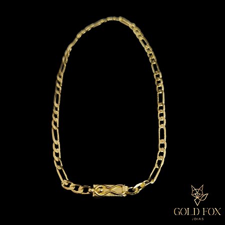 PULSEIRA 3X1 3 MM FECHO GAVETA (TAM. 21 CM) - BANHADO A OURO 18K