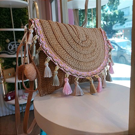 Clutch Palha Franjinhas Luxuosa!