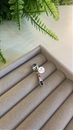 Berloque Make Batom Aço Inox