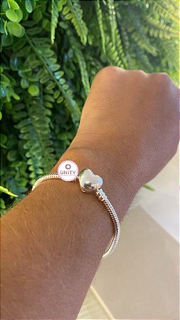 Pulseira Fecho Coração Pan Para Berloques TAM 17