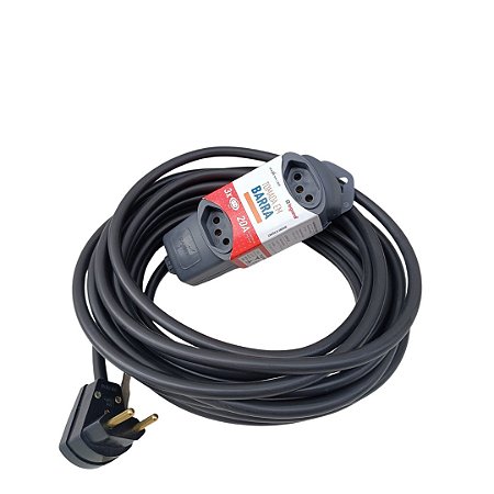 Extensão Elétrica profissional 20A - 15 metros - 3 tomadas Legrand - Cabo PP  2 x 2,5mm