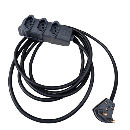 Extensão Elétrica profissional 20A - 3 metros - 3 tomadas Legrand - Cabo PP  2 x 2,5mm