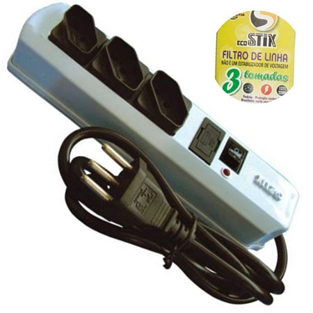 Filtro de Linha 3 Tomadas Cabo PP 3x0,75x1,2 M STIK