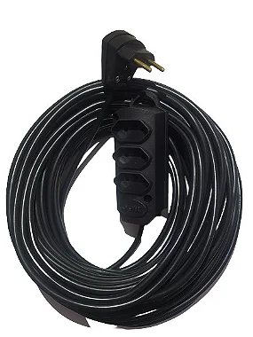 Extensão Elétrica profissional 20A - 80 metros - 3 tomadas - Cabo PP  2 x 2,5mm