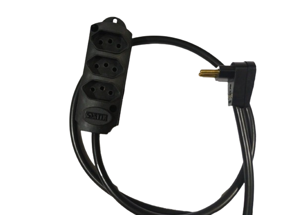 Extensão Elétrica profissional 20A - 5 metros - 3 tomadas - Cabo PP  2 x 2,5mm