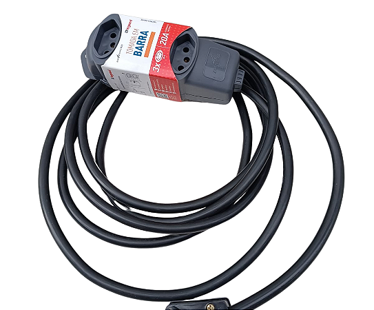 Extensão Elétrica profissional 20A - 1 metro - 4 tomadas Legrand - Cabo PP  3 x 2,5mm